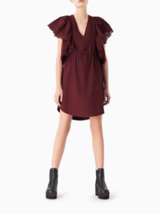 See By Chloe Dresses & Skirts - See By Chloe Burgundy Cotton Mini Dress Size 4 NWT